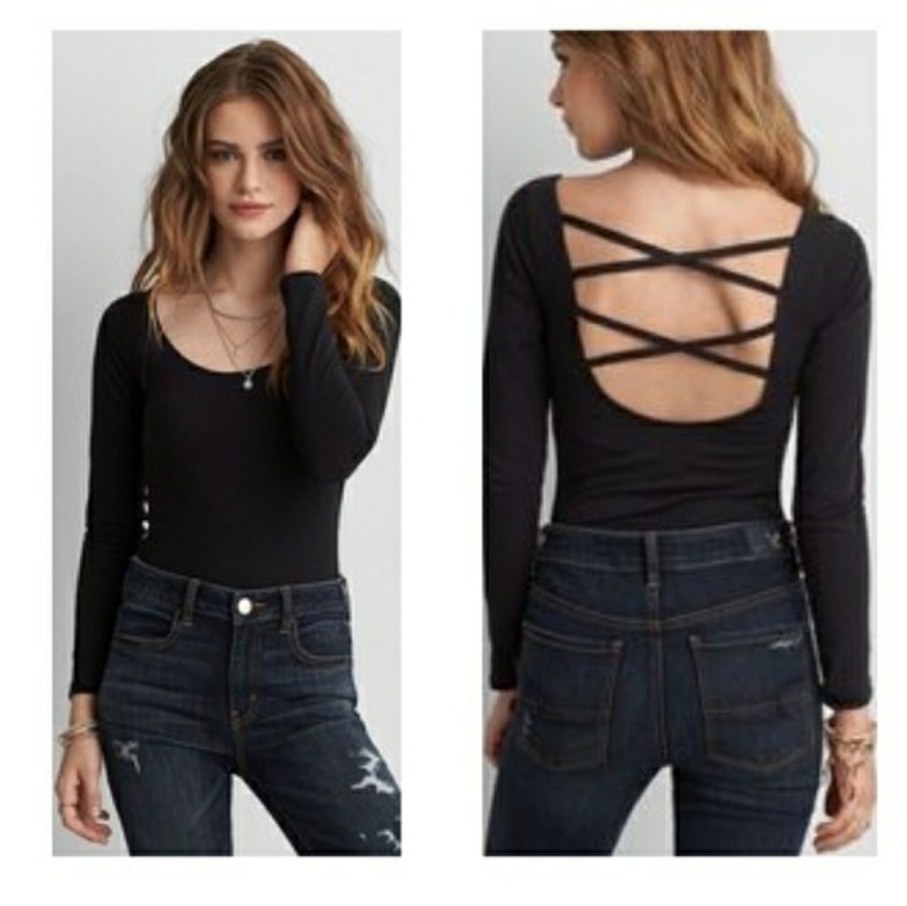 AEO CROSS-BACK BODYSUIT in olive green